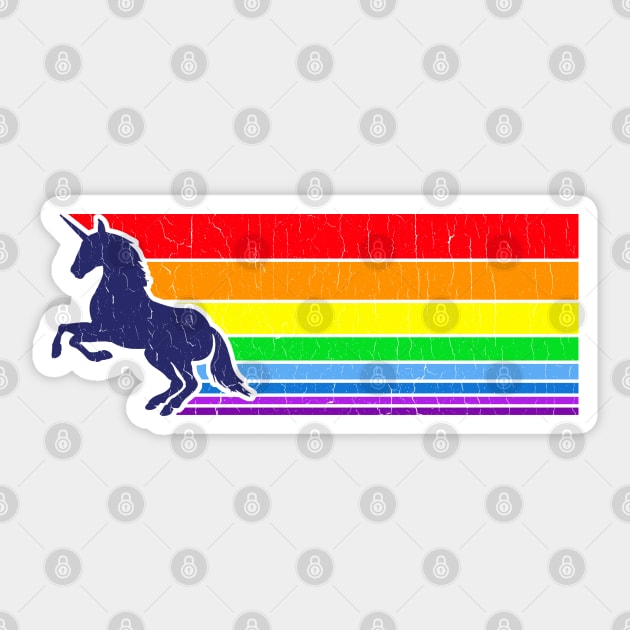 '80s Vintage Unicorn Rainbow (distressed look) Sticker by robotface